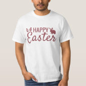 Roze Happy Easter T-Shirt (Voorkant)