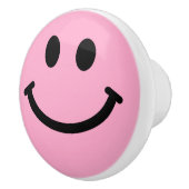 Roze Happy Face Keramische Knop (Rechts)