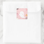 Roze Happy Halloween Sticker (Tas)