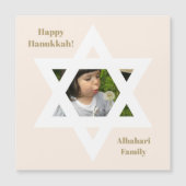 Roze Happy Hanukkah Cute Foto (Voorkant)