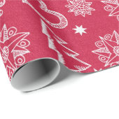 Roze Happy Kerstmis Cadeaupapier (Rol Hoek)