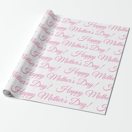 Roze Happy Moeder Day Script Holiday Cadeaupapier (Uitgerold)