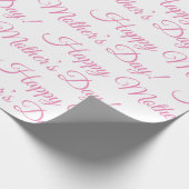 Roze Happy Moeder Day Script Holiday Cadeaupapier (Hoek)