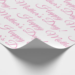 Roze Happy Moeder Day Script Holiday Cadeaupapier