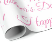 Roze Happy Moeder Day Script Holiday Cadeaupapier (Rol Hoek)