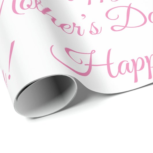 Roze Happy Moeder Day Script Holiday Cadeaupapier (Rol Hoek)