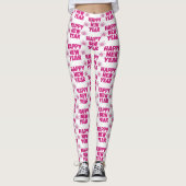 roze happy new year vuurwerk leggings (Voorkant)