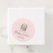 Roze Happy Paaster Bunny Bedankjes Labels (In situ)