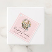 Roze Happy Paaster Bunny Bedankjes Labels (In situ)