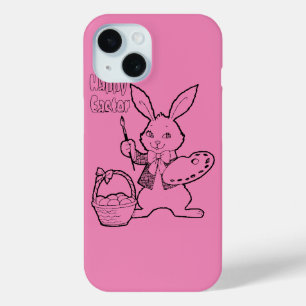 Roze Happy Paaster Bunny iPhone 15 Case