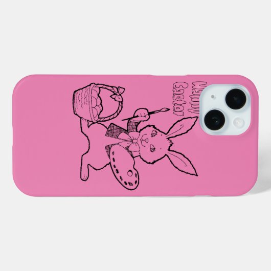 Roze Happy Paaster Bunny Case-Mate iPhone Case (Achterkant (horizontaal))