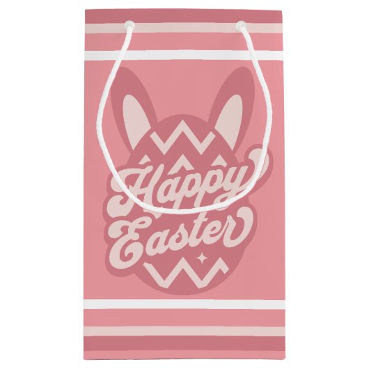 Roze Happy Paaster Bunny Klein Cadeauzakje (Achterkant)