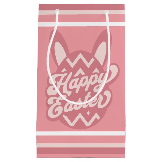 Roze Happy Paaster Bunny Klein Cadeauzakje (Voorkant)