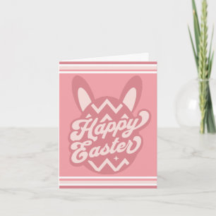 Roze Happy Paaster Bunny Notitiekaartje