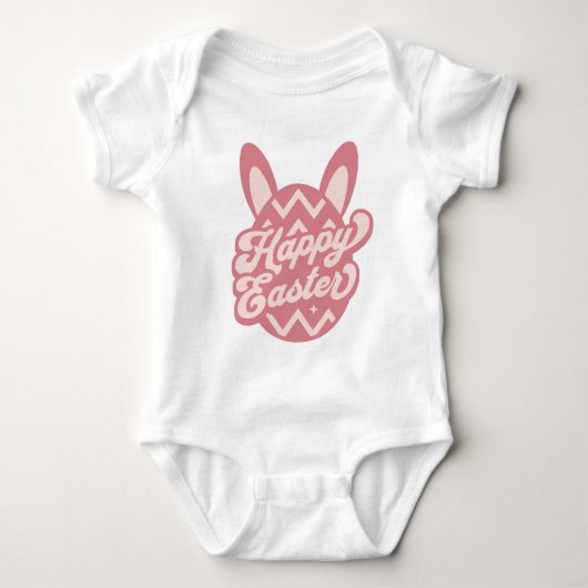 Roze Happy Paaster Bunny Romper (Voorkant)
