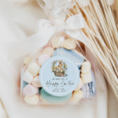 Roze Happy Paaster Bunny Ronde Sticker