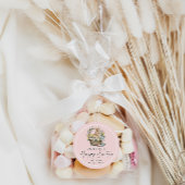 Roze Happy Paaster Bunny Ronde Sticker