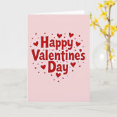 Roze Happy Pop Valentijnsdag Hart Kaart (Gele Bloem)
