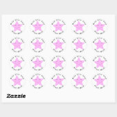 Roze Happy Star meisje Geweldig werk Ronde Sticker (Vel)