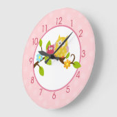 Roze Happy Tree Owl klok (Hoek)