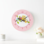 Roze Happy Tree Owl klok (Huis)
