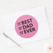 Roze Happy Vaderdag Stickers (Envelop)