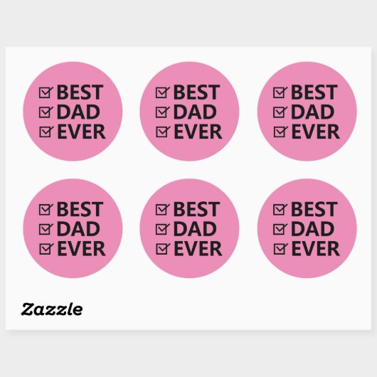 Roze Happy Vaderdag Stickers (Vel)