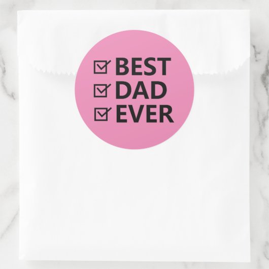 Roze Happy Vaderdag Stickers (Tas)