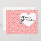 Roze Happy Valentijn Cupid briefkaart (Voorkant / Achterkant)