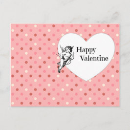 Roze Happy Valentijn Cupid briefkaart