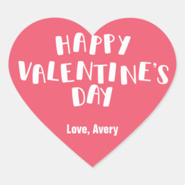 Roze Happy Valentijn’s Day Hart Sticker