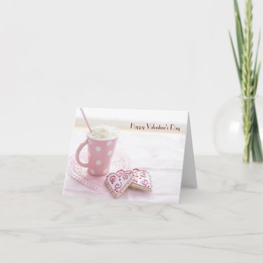 Roze Happy Valentijnsdag Bedankkaart (Voorkant)