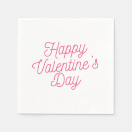 Roze Happy Valentijnsdag | Napkin Servet