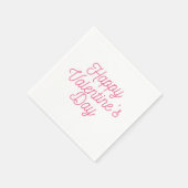 Roze Happy Valentijnsdag | Napkin Servet (Hoek)
