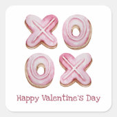Roze Happy Valentijnsdag Vierkante Sticker (Voorkant)
