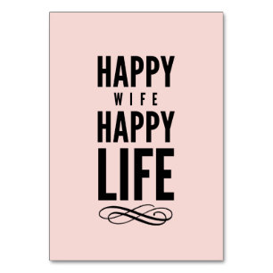 Roze Happy Wife Funny Wise Words Kaart