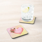 Roze harde onderzetters/kurk achterzijde - set van bier onderzetter (Rechterzijde)