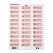 Roze hardeigenschappen Etiket Aangepast retouradre (Full Sheet)