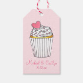 Roze hardeliefde Cupcake Vrijgezellenfeest Weddens Cadeaulabel (Voorkant)