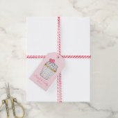 Roze hardeliefde Cupcake Vrijgezellenfeest Weddens Cadeaulabel (Met Touw)