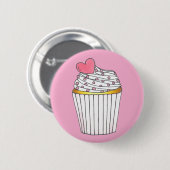 Roze hardeshars Cupcake Vrijgezellenfeest Birthday Ronde Button 5,7 Cm (Voorkant /achterkant)