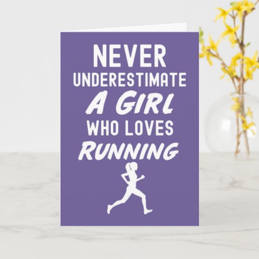 Roze hardloopkaarten voor meisjes hardloper meisje kaart (Gele Bloem)