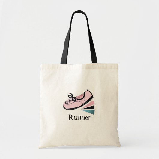 Roze hardloopschoen - Hardloper Tote Bag (Voorkant)