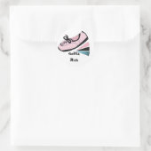 Roze hardloopschoen - Moet rennen Ronde Sticker (Tas)