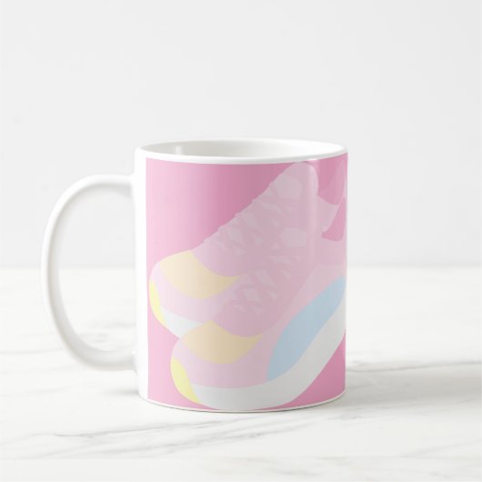 Roze hardloopschoenen koffiemok (Links)