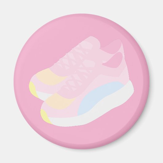 Roze hardloopschoenen magneet (Voorkant)