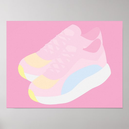 Roze hardloopschoenen poster (Voorkant)