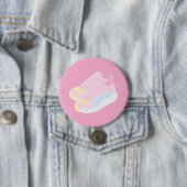 Roze hardloopschoenen ronde button 7,6 cm (In situ)
