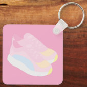 Roze hardloopschoenen sleutelhanger (Achterkant)