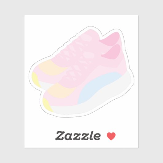 Roze hardloopschoenen sticker (Vel)